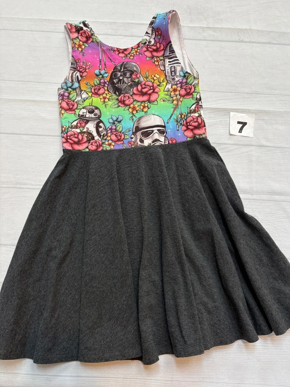 Malia and Kai Star Wars Floral Tie-Dye Tank Dress